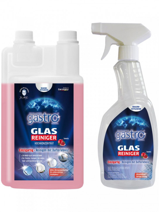 Schillings Gastro Global Glasreiniger 1 Liter Sweety Duft + Sprühflasche
