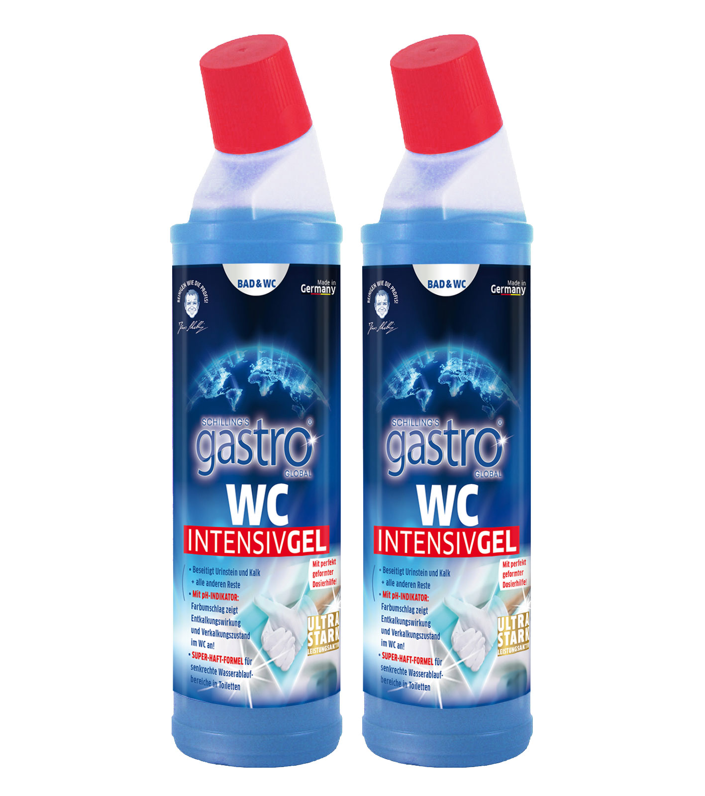 Schillings gastro global WC Gel 2x750ml Toiletten Intensivreiniger - löst extrem starke Verschmutzungen