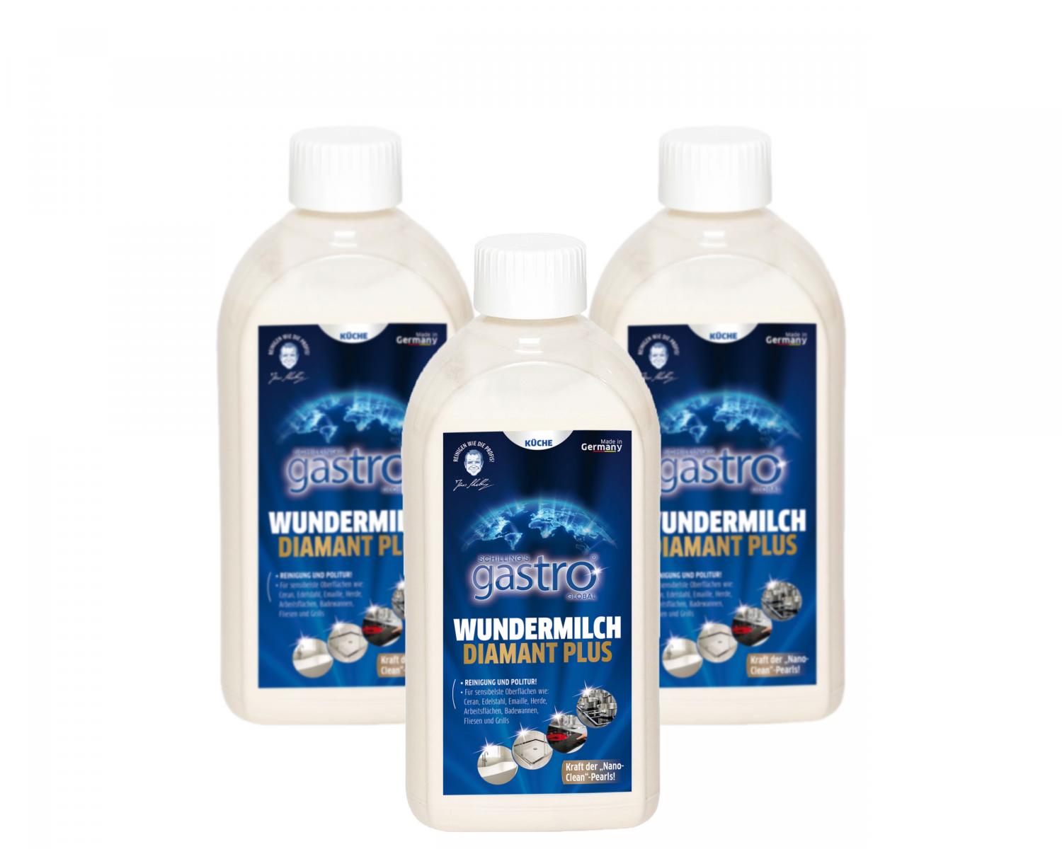 Schillings gastro Global Diamant Wundermilch Scheuermilch 500ml - Zur Reinigung von hartnäckigem Schmutz, Kalk, u.v.m.